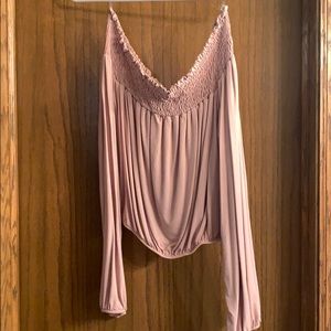 Off the shoulder crop top.